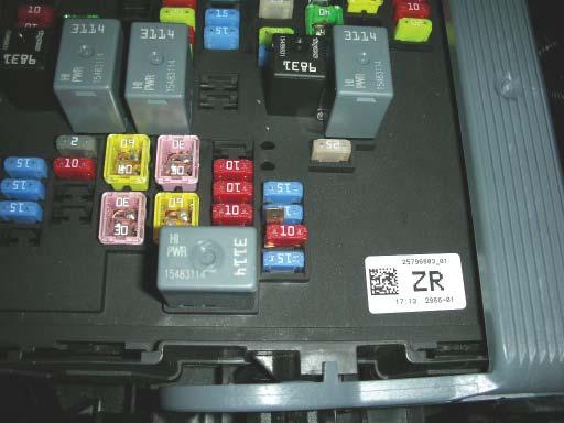 NOTE: Fuse loca- tion may vary, verify by fuse name! Fuse Tap 132.