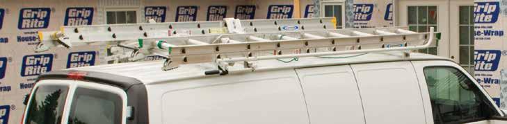 Grip-Lock Ladder Racks Express / Savana / SHOWN: 6- Grip Lock ladder rack with LR600WSF LoadsRite ladder rack add-on kit.