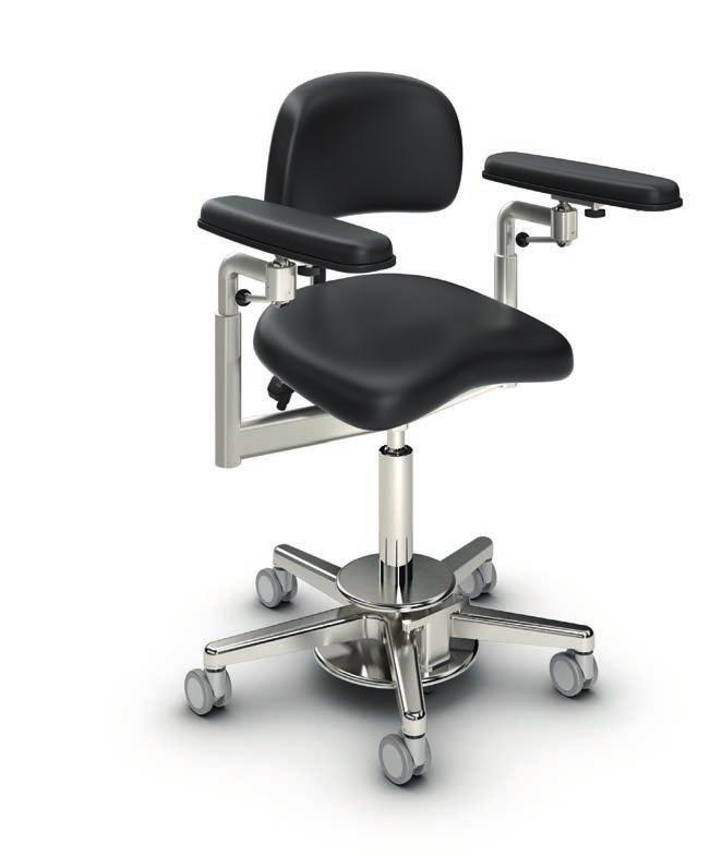 The specialist for microsurgery Create your perfect sitting position - with the three-dimensionally adjustable armrests and the patented seat upholstery. Keep your back healthy.