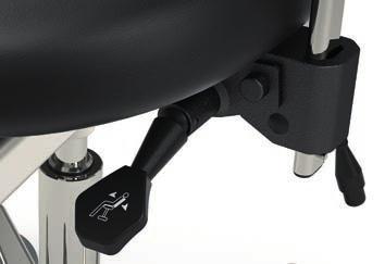 from 590-790 mm» Central brake via foot activation» Adjustable backrest with lordosis support» Patented seat shape with adjustable seat angle» Comfort undercarriage with antistatic wheels» Quality