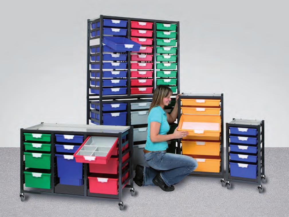 Metal StorSystem Storage 18 1 / 2 EW Extra Wide Tote Trays All rack or carts incorporate the unique Glide & Tilt Tote Tray Runner System allowing the tote