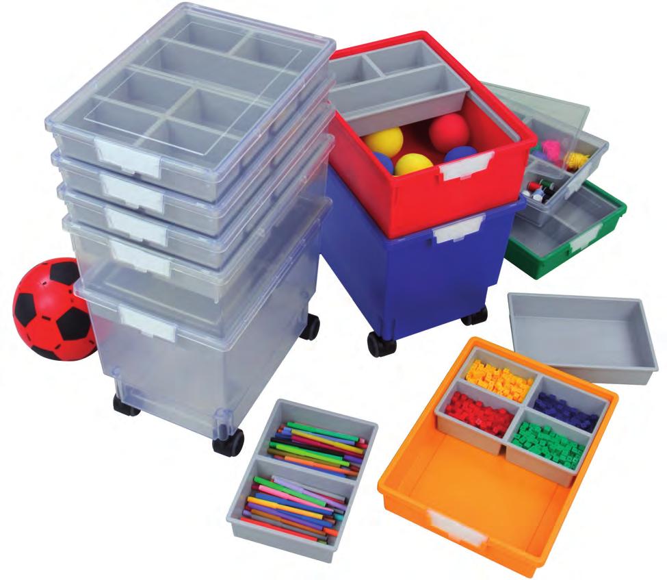 tote tray lid. the larger tote trays allow space below the inserts to store other items.