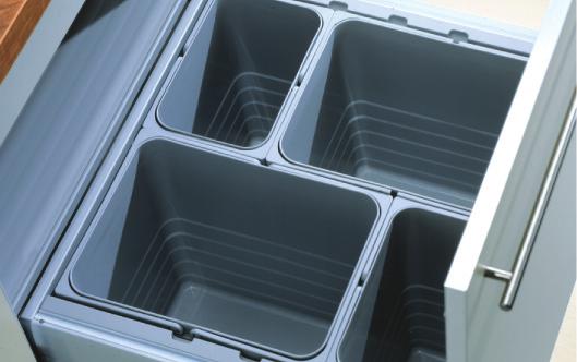 90.641 400 502.90.643 450 502.90.644 500 502.90.645 600 502.90.647 Packing: 1 set For use with bin frames With folding handles to hold waste bag Grey plastic finish Capacity, litres W x D x H, mm 8 230 x 152 x 311 502.