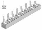 Busbar system - VBS Rails Particularity The particular angle shaped pin busbar allows to connect, without any aditional adapter, a wire up to 10mm² (Ith max: 63A) Technical data Rail Copper (oxygen