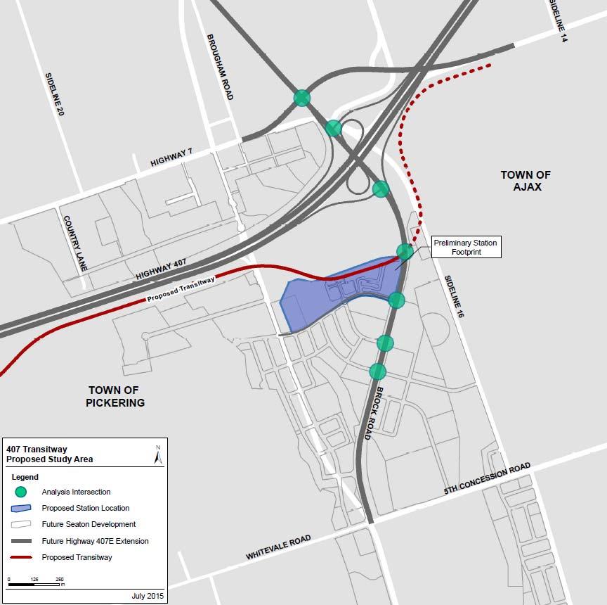 IBI GROUP REPORT BROCK ROAD STATION TRAFFIC STUDY Prepared for Ministry of Transportation, Ontario Exhibit 1-1: Study Area Map 1.