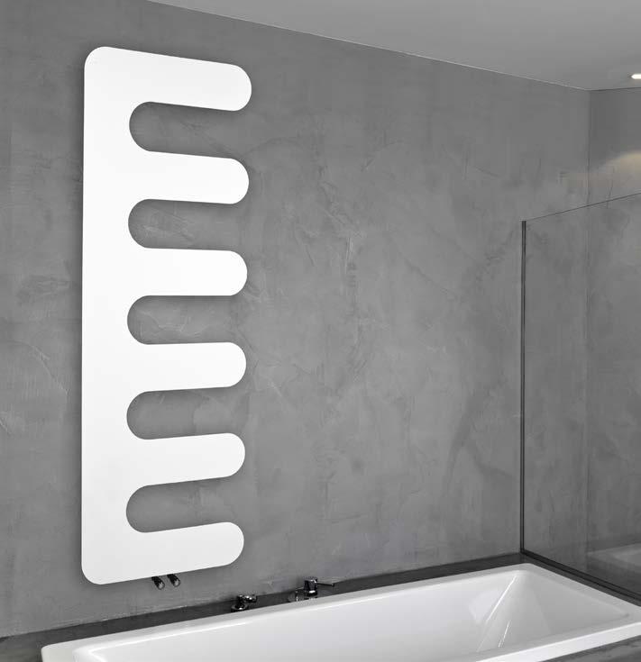 SIGMA Contemporary towel warmer designed for ease of sliding towels onto its rails. Available in matt black and matt white finishes.