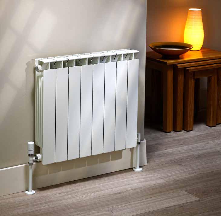 Outputs per section from 280 to 614 Btu s. Colours Available in White RAL 9010 as standard or choose from one of 25 selected RAL colours, see pages 54 & 55 for details.