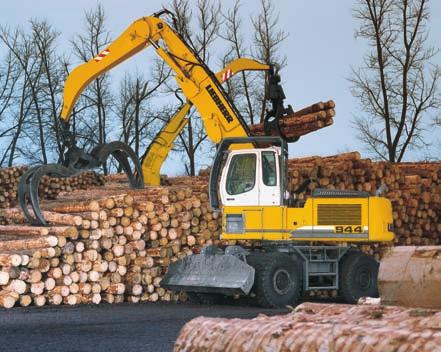 -Wheeled Excavators Since timber is handled in a variety of shapes and sizes, the machinery used to move and load it has to be extremely versatile, with a big range of working attachments available