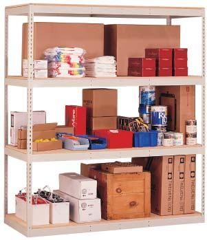level Starter and addon units are combined to form economical rows of shelving Each addon unit includes a pair of tee posts which are used in common between units This reduces assembly time and the