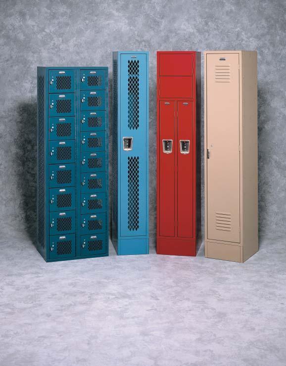 Steel Lockers Shown with Defiant Door option Providing secure personal storage to schools and industry has become tradition at Penco This section of the catalog details the many quality locker