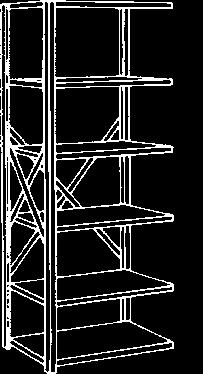 Box Post at Front ffset ngle Posts at Rear Dimensions (inches) Capacity ** Per Shelf 5 Shelf 6 Shelf 7 Shelf 8 Shelf End it W D H Pounds Basic Unit