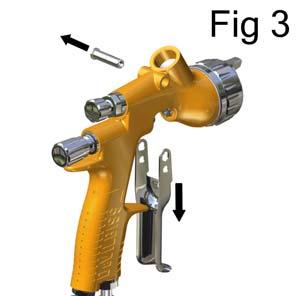 Remove trigger screw (38) with Torx tool (55) or Torx T20