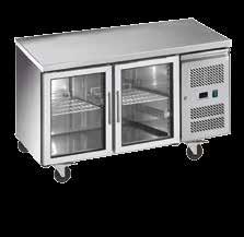 Commercial Kitchen: Snack Size Under Bench Chillers with Glass Doors SSC260G SSC400G Self closing double glaze