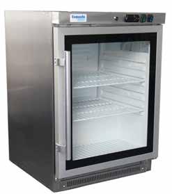Commercial Kitchen: Single Door Under Bench Chillers and Freezers MC200H MC200G MF200H Lockable door with integrated handle Digital temperature display and analog controller Fan asssisted static