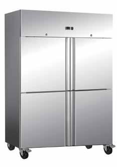 Commercial Kitchen: Upright Gastronorm Freezers with Split Doors Split doors GSF652H Lockable self closing stainless steel doors with