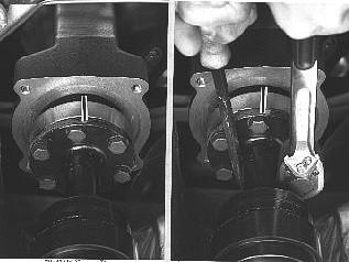 6(16) Mark up viscous coupling flange in relation to final drive Remove viscous coupling from final