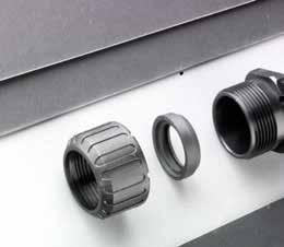 to knockouts and threaded entries. These fittings are designed for use with all types of unslit Harnessflex conduit, maintaining maximum conduit bore.