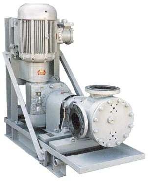Jacketed vertical inlet pumpset with mechanical variable speed drive for the