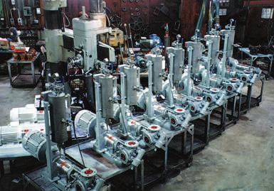 These pumps replaced opposition manufactured pumps running at identical speeds which needed complete
