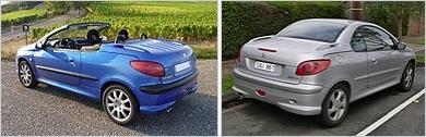 Peugeot 206CC. Produced in France from 2000 to 2008. It was a 2+2 Seat retractable hardtop convertible.