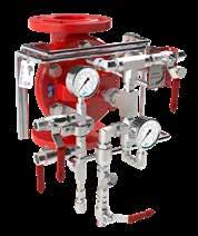 hydraulic pressure drop in a pressurized sprinkler system or by