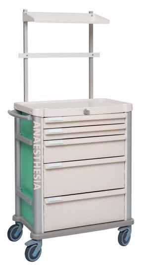 The finishing and the material (ABS and Polypropylene) used are especially designed for optimal hygiene and infection control. ANAESTHESIA CART ref. 1006.