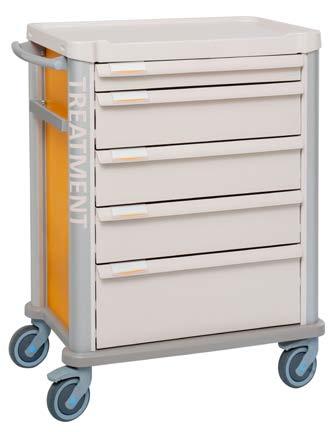 Resistant to desinfectants currently used in hospital environment. TREATMENT CART FULLY EQUIPPED PROCEDURE CART GENERAL CART ISOLATION CART Ref. 1006.