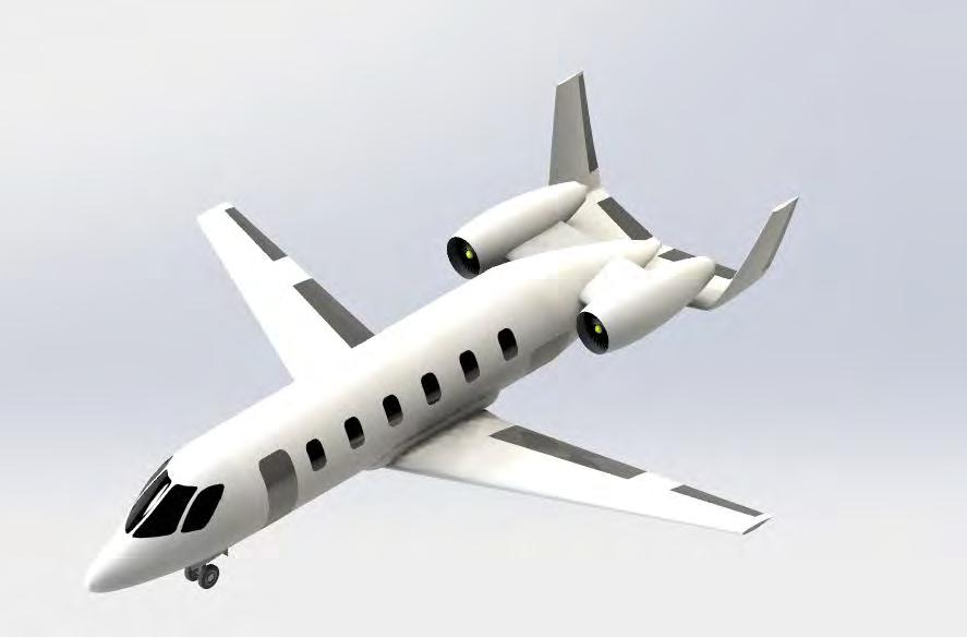 5. Initial Designs The initial designs chosen to be able to meet the AIAA Light Business Jet RFP requirements were a U-Tail business jet and a Joined Wing business jet, depicted below.
