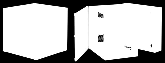 cooling and support for network and other 19-in. rack-mount equipment. The cabinet has three components: front door, center section and wall section.