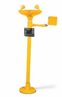 6810 Drench shower operates independently by pull rod Shower : Extra large drench shower head made of highly visible yellow ABS plastics Pipe : ISI marked pipe with powder coating for anti-corrosion