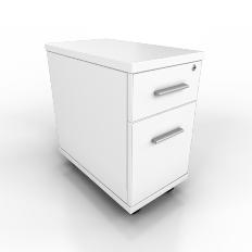 icarus:white ICW-NMP ICW-MP ICW-DH6 IC-PT Narrow under desk mobile drawer unit.