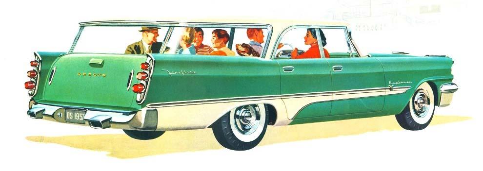 CAR IMAGES Continued The 1957 Fireflite Explorer 9-passenger wagon shown here was more expensive than an