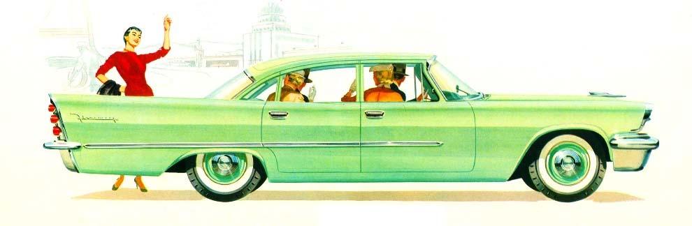 The 1957 DeSoto Firesweep 4-door Sedan was a solid seller at 17,300 units, due