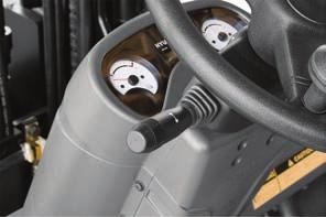 Operator friendly gauges and waterresistant monitor panel Parking brake lamp