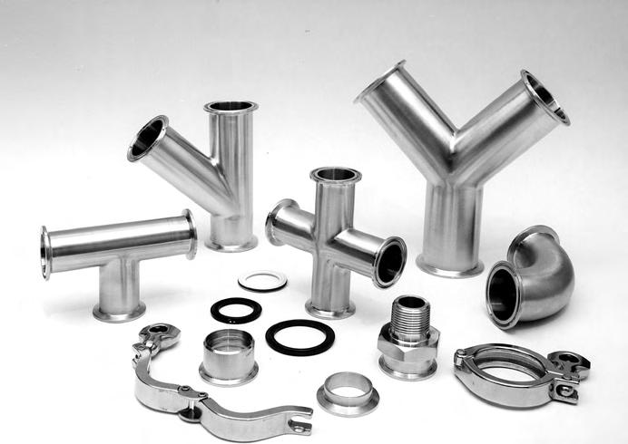 Clamp Fittings Top Line precision crafted Clamp Fittings provide fast, sanitary and secure connections. Polished fittings meet or exceed FDA and 3A regulatory standards.