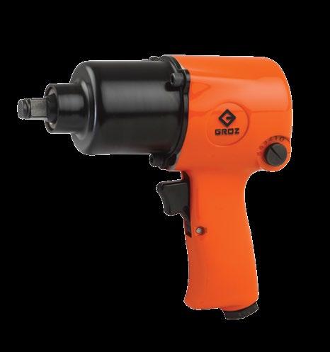 03 1/2" Impact Wrench Standard Robust & durable aluminium housing Twin Hammer impact mechanism delivers balanced blows STANDARD 6 speed position control to adjust tool speed for varying applications;