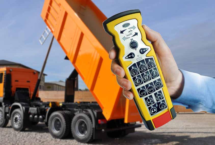 ... easy to operate. Control your MEILLER rear tipper easily and safely. All operating functions are logical, easy to understand and simple to execute. With the MEILLER i.s.a.r.-control radio control unit you have full control: tip from a safe distance and at a location that gives you the best visibility.