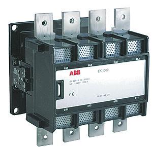 EK550, EK1000 4 pole contactors 800 to 1000A AC-1 AC/DC operated 1+1NC aux Description 1SFC98099-069 EK550 4-pole contactors are mainly used for controlling non-inductive or slightly inductive loads
