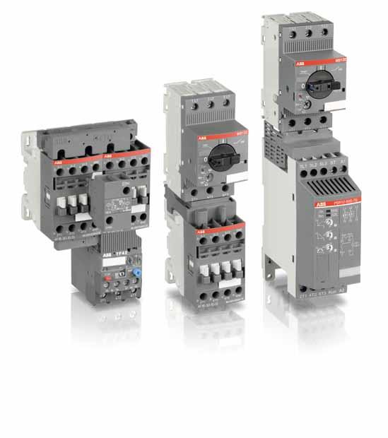 ABB s new control and protection devices One product family ABB presents a new generation of first-class specialized components: manual motor starters, contactors, overload relays and softstarters
