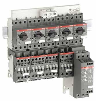reversing starters Protection by manual motor starters or by fuses with overload relays Reversing starters in 90 mm width including mechanical and electrical interlocking Softstarters Protection by