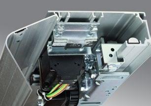 In the bi-parting door system; the mechanism can be adjusted at the gaps between doors by simply aligning the carriage ensuring perfect fitting of the two frames.