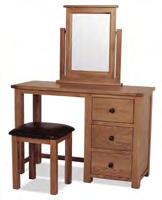 Steel Centre Support Rail Single Mirror W: 530 D: 70 H: 590 3 Drawer Dressing Table