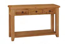 1 Metre Tables) W: 1520 D: 380 H: 450 2 Drawer Console