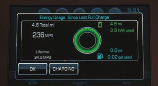 Charging Start Charging The provided 120-volt portable charge cord is located in the driver-side storage compartment in the cargo area. 1. With the vehicle parked, turn off the vehicle and select the Charging screen button at the bottom of the Energy Summary screen.
