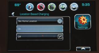 Location-Based Charging Charging settings can be saved for your home location and the vehicle will automatically revert to these settings when parking at its home location. 1.