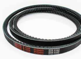 V-BELTS UniMatch Cogged Raw Edge Deep Wedge 3VX, 5VX Oil & Heat Resistant/Static Dissipating UniMatch Cogged Raw Edge construction further increases the effective power transmission of Deep Wedge