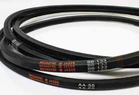 V-BELTS Double-V Hexagonal Classical AA, BB, CC Specially designed for serpentine and reversing drives, Double V-belts transmit power from both sides of the belt.