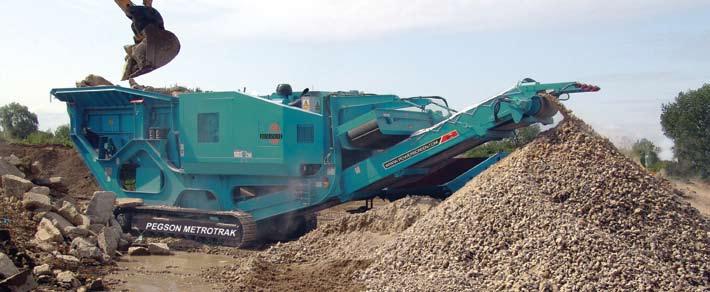 The Powerscreen Pegson Metrotrak is a compact, high performance track mobile jaw crushing plant featuring the M series single toggle jaw crusher.