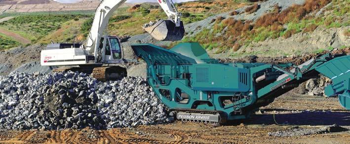 User benefits include track mobility for a quick set-up time (typically under 30 minutes), hydraulic crusher setting adjustment for total control of product size and crusher overload protection to