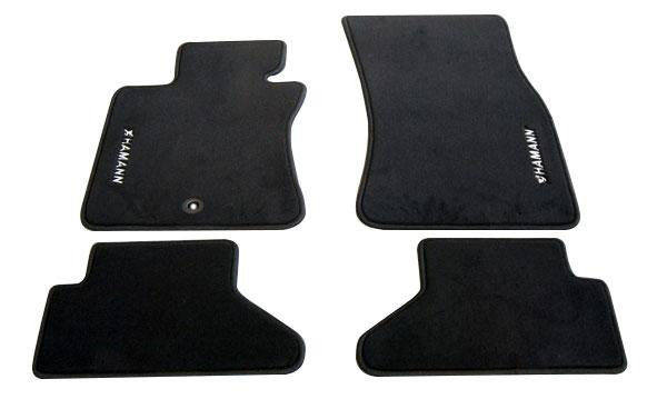 Accessories exclusive floormat set for 3series BMW saloon E90 & touring E91 & M3 for lefthand drive vehicles in velours black with embroidered